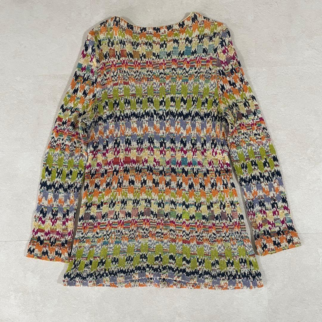 【美品】MISSONI ニット 長袖セーター イタリア製 サイズ61 総柄