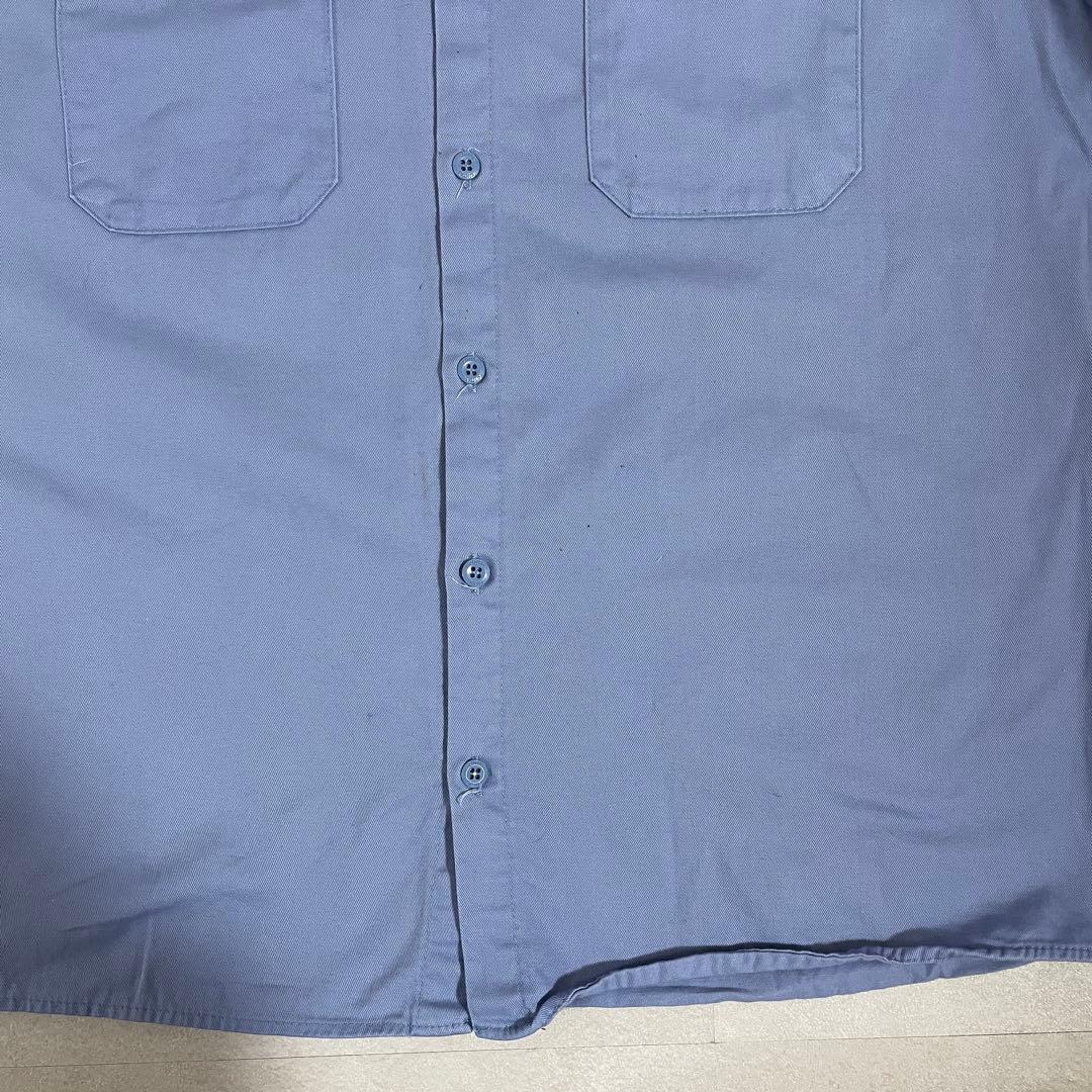 古着 CiNTAS 長袖 ワークシャツ ワッペン刺繍 サイズL ブルー