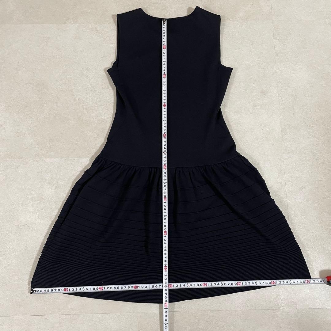 【美品】 Rene ノースリーブワンピース 日本製 プリーツ フロントファスナー