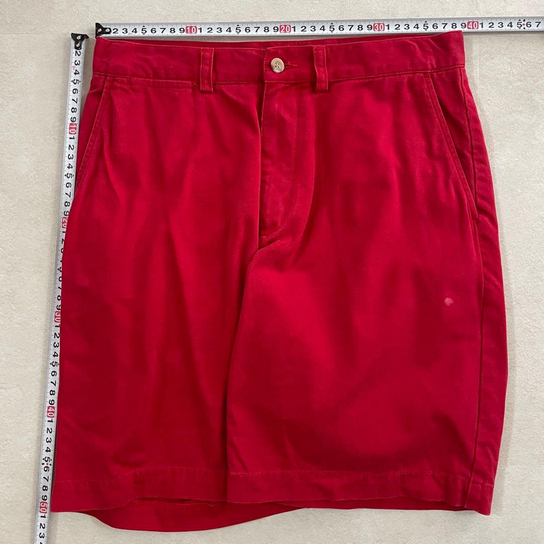 90s POLO RALPH LAUREN ポロチノ ハーフパンツ 30 レッド