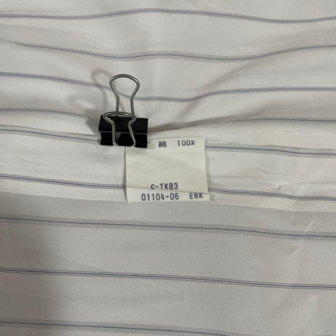 90s BURBERRY 半袖シャツ ストライプ サイズ39 ホワイト