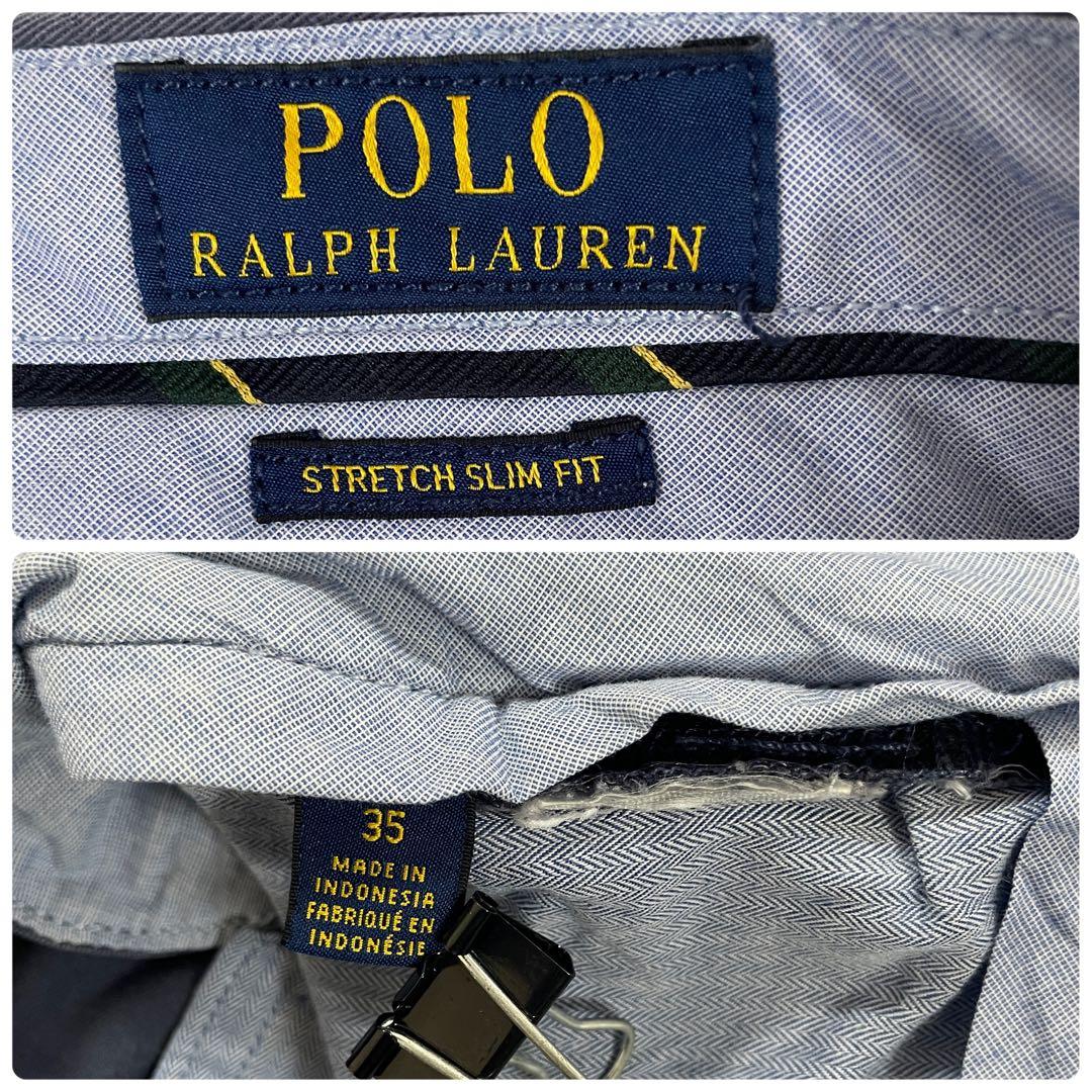 古着POLO RALPH LAUREN ハーフパンツ サイズ35 ネイビー