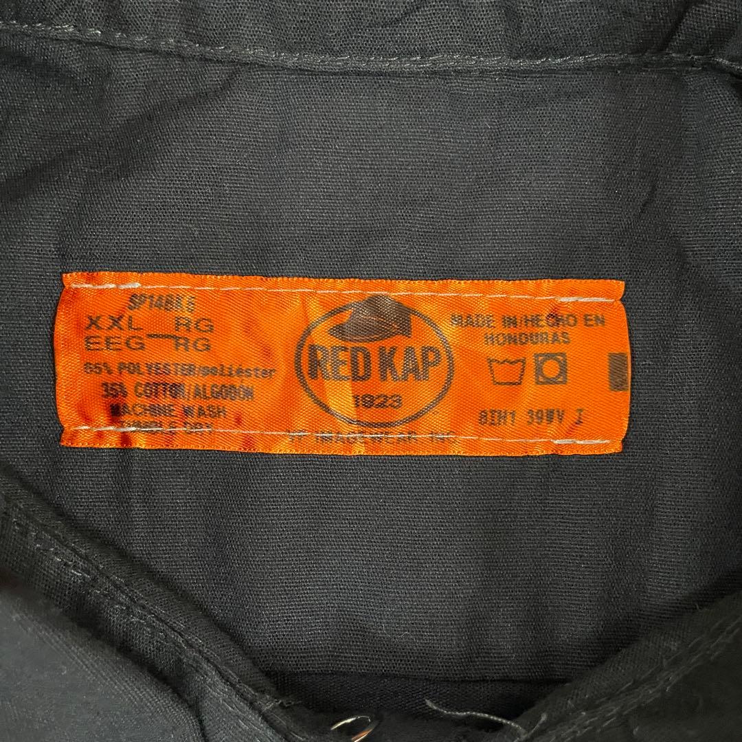 【美品】RED KAP 長袖ワークシャツ サイズXXL ブラック