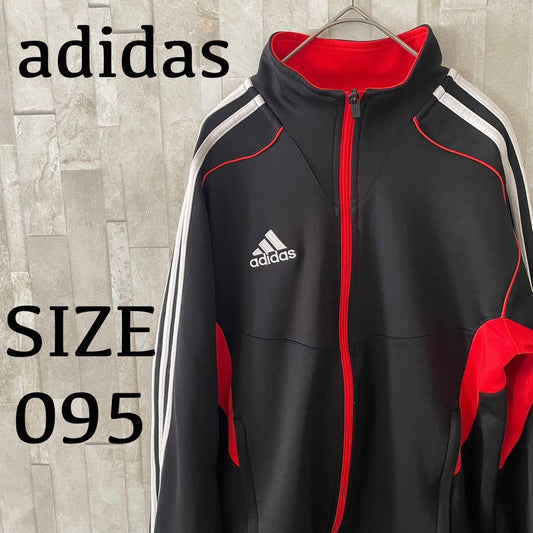 【美品】adidasトラックジャケット 095サイズ ブラック レッド