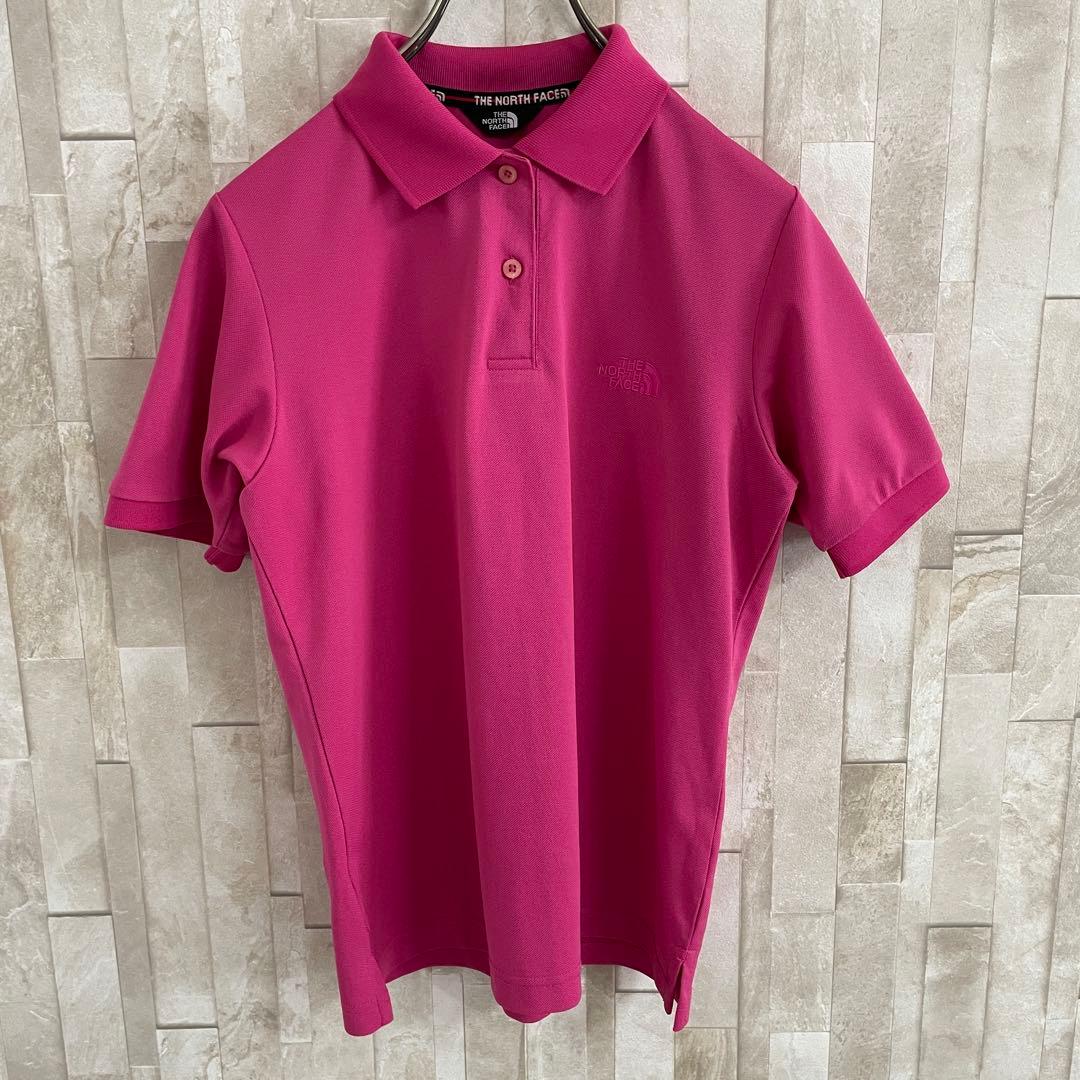 古着 THE NORTH FACE COOLMAX ピンク 半袖ポロシャツ L
