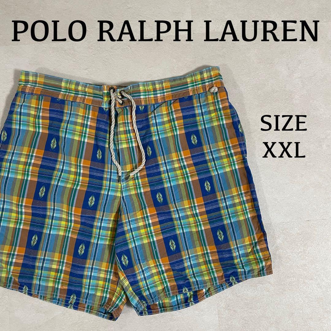【美品】POLO RALPH LAUREN スイムショーツ XXL チェック柄