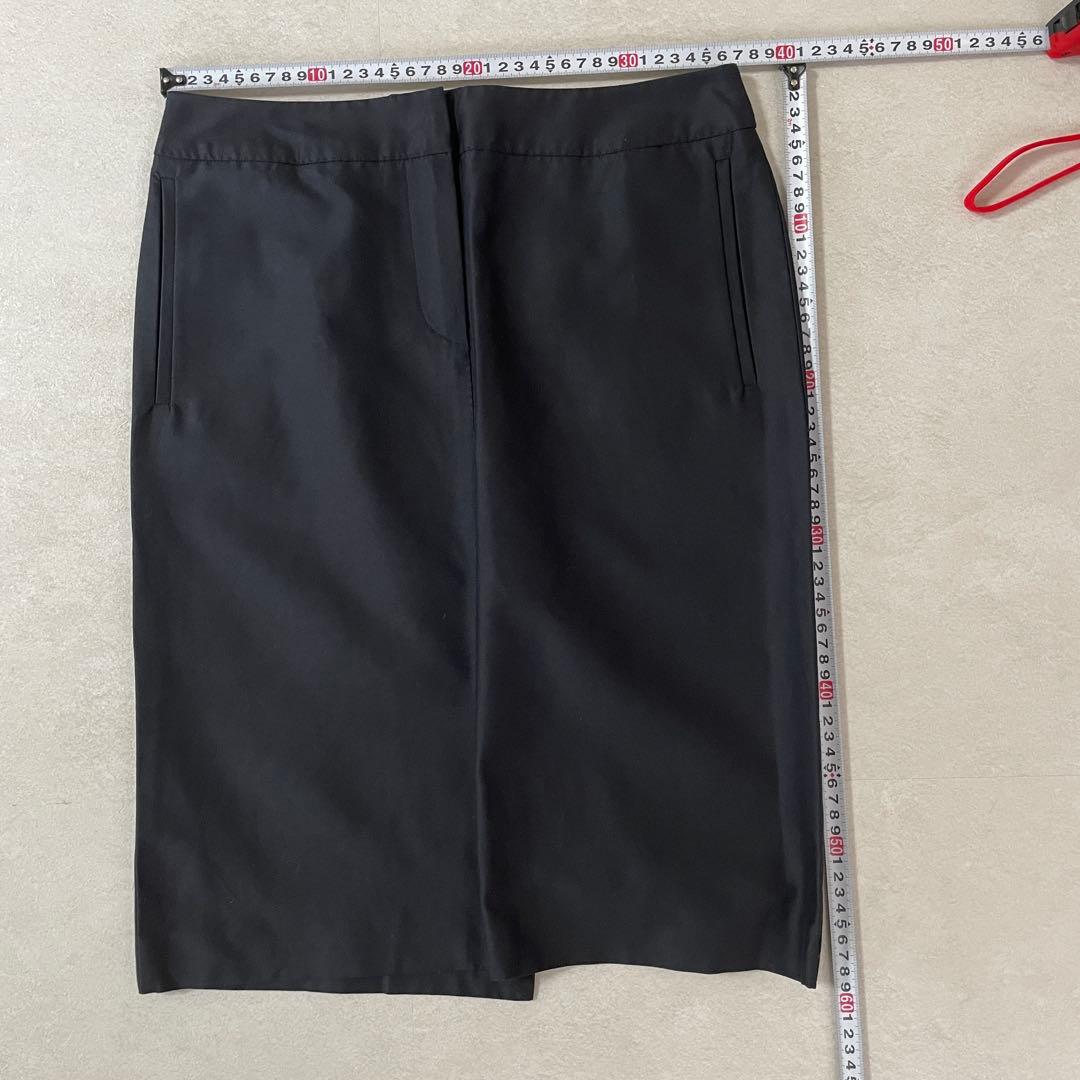 【美品】FENDI ひざ丈スカート イタリア製 サイズ40 ブラック 薄手