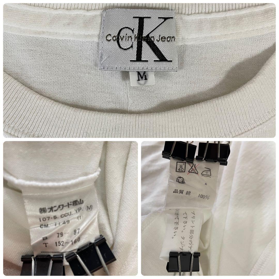 古着 Calvin Klein 半袖Tシャツ グラフィックプリントM ホワイト