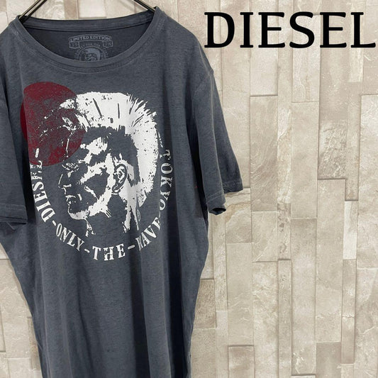 古着 DIESEL リバーシブル プリント 半袖Tシャツ グレー