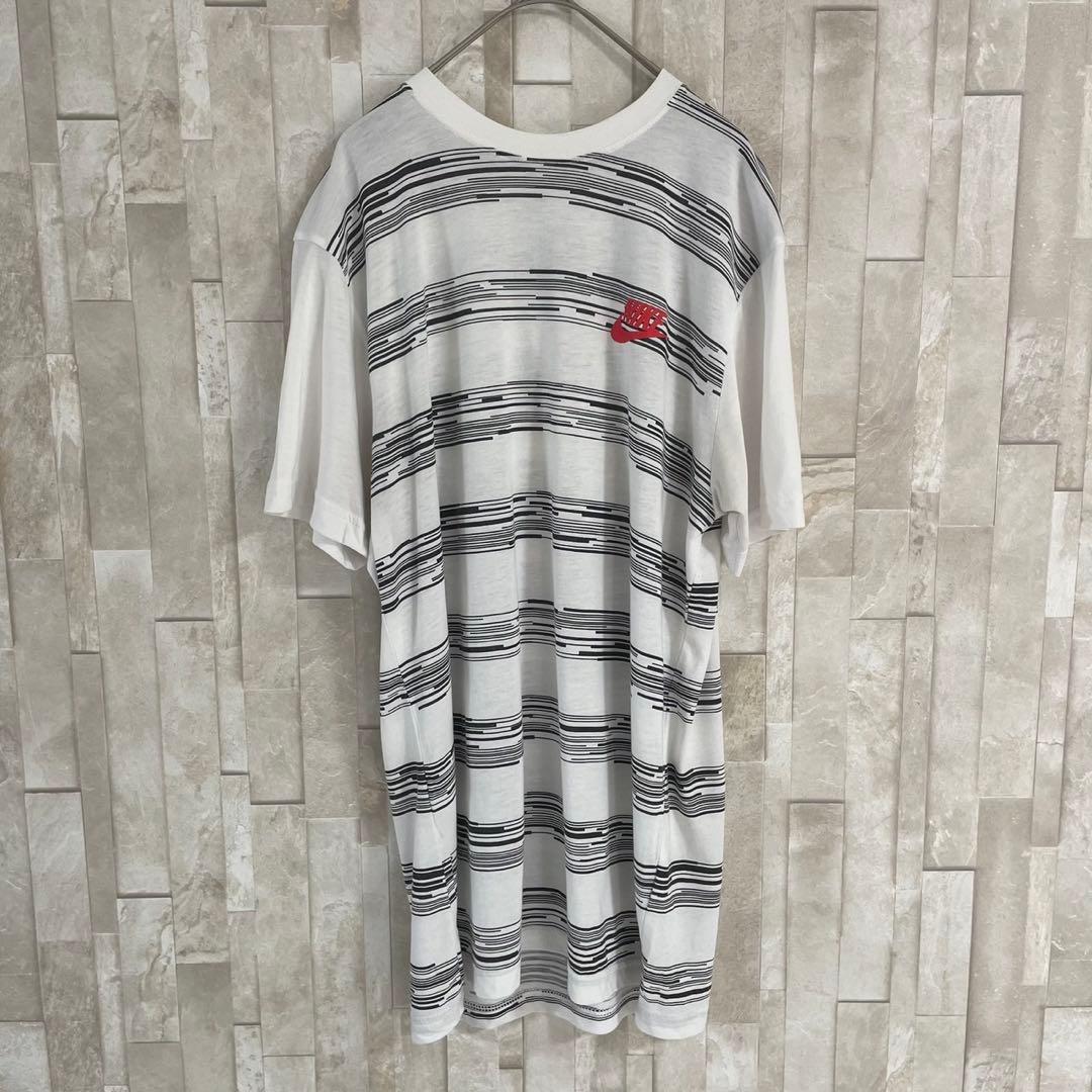 【美品】古着 NIKE 半袖Tシャツ Mサイズ ホワイト ボーダー柄