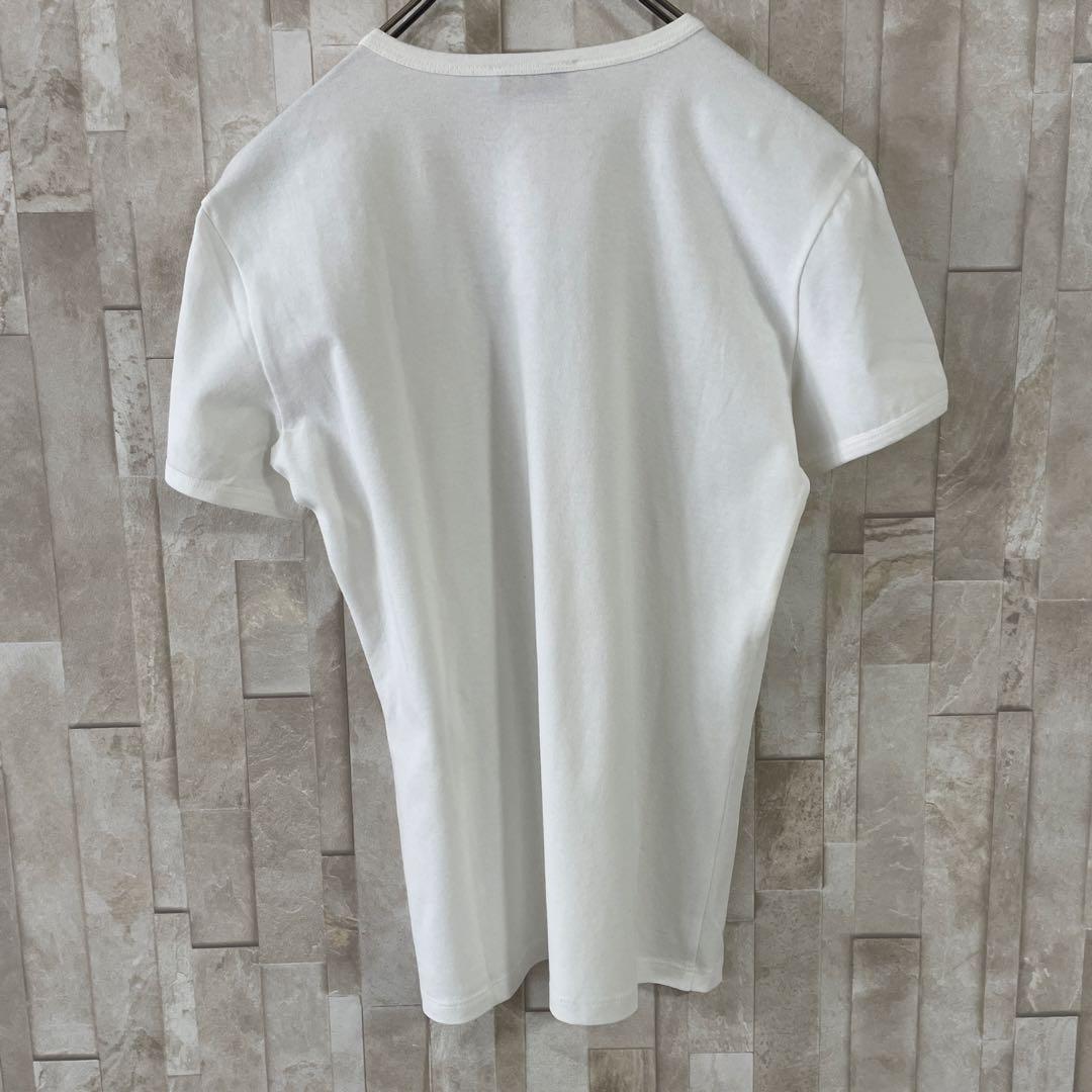 古着 EMPORIO ARMANI ホワイト Vネック Tシャツ Sサイズ