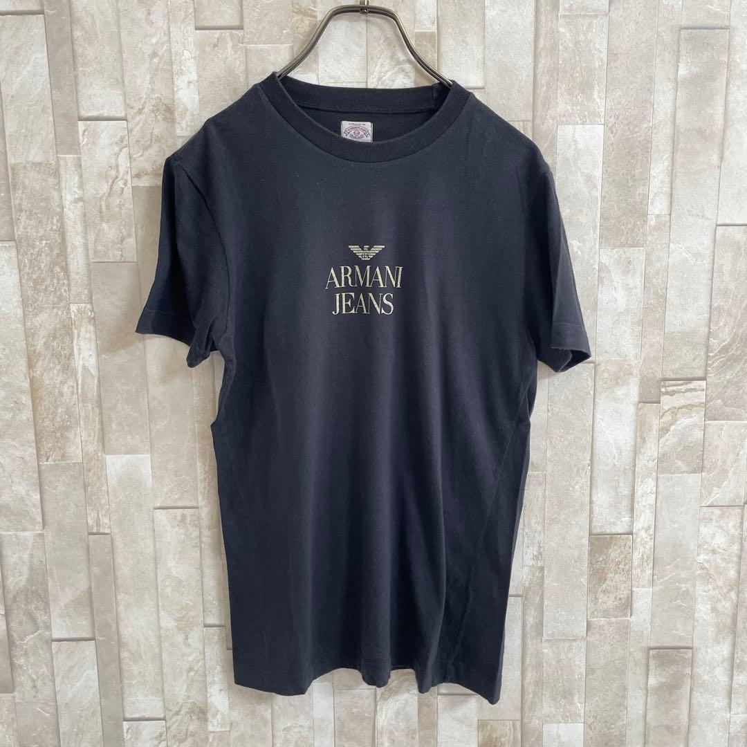 古着 ARMANI JEANS Tシャツ サイズXS ブラック