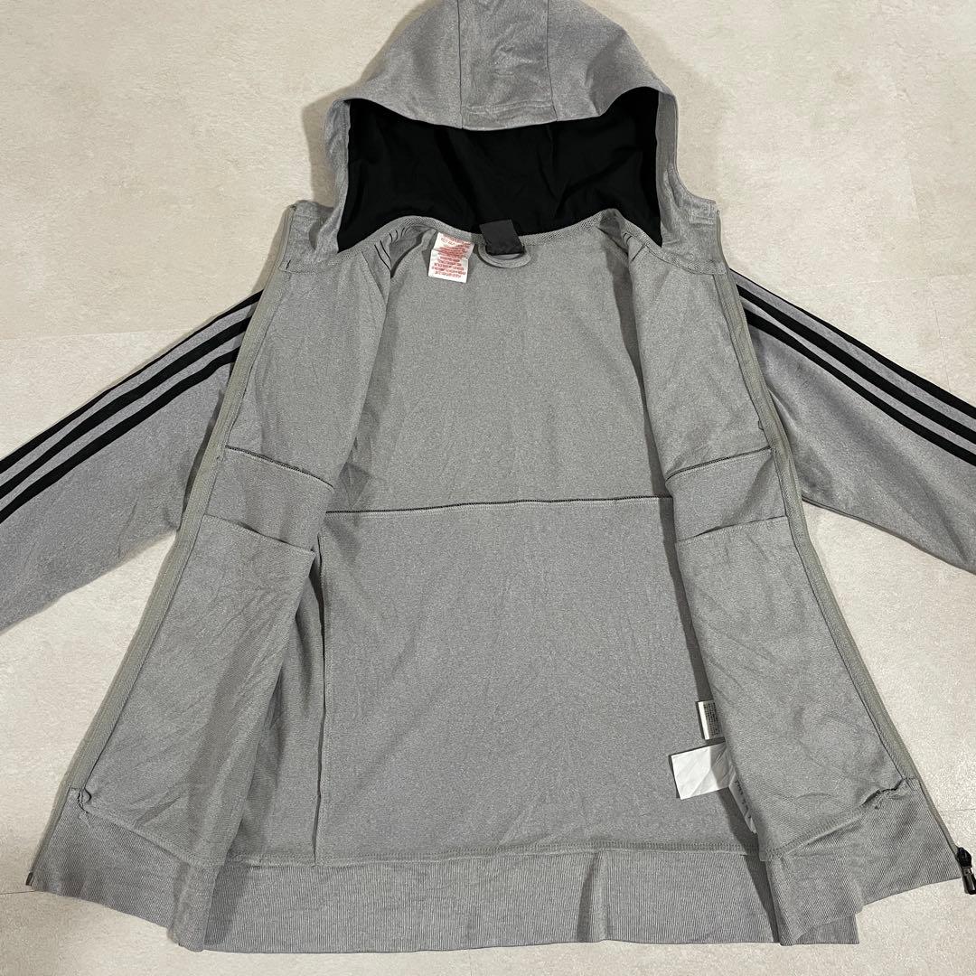 古着 adidas トラックジャケット サイズ160 グレー×ブラック