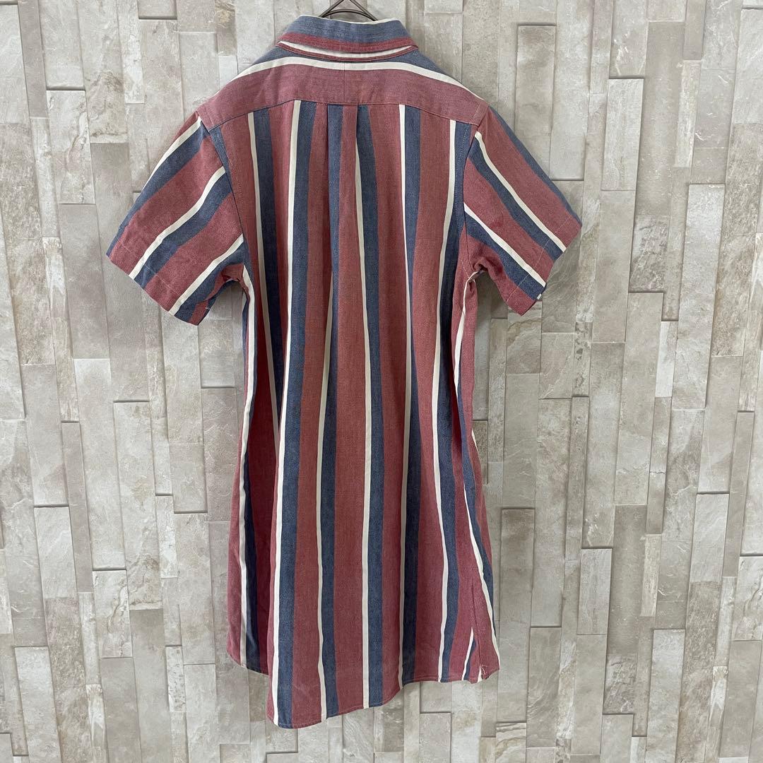 90s RALPH LAUREN 半袖シャツ サイズS相当 ストライプ柄
