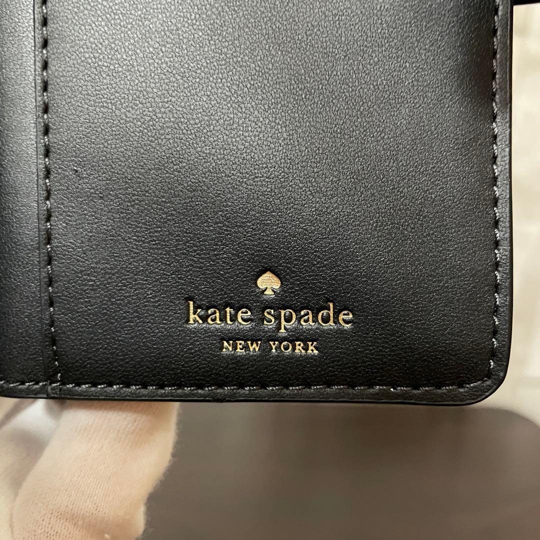 最終値下げ！訳あり新品 kate spade 二つ折り財布 ブラック