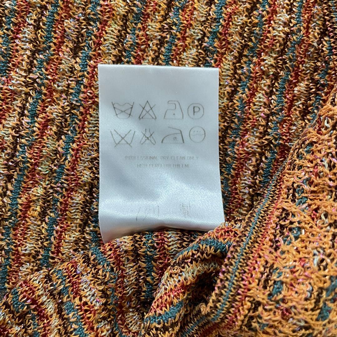 【美品】MISSONI ニット Vネックセーター イタリア製 総柄