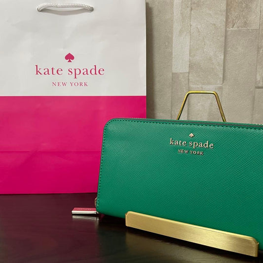 訳あり新品 kate spade 長財布 グリーン