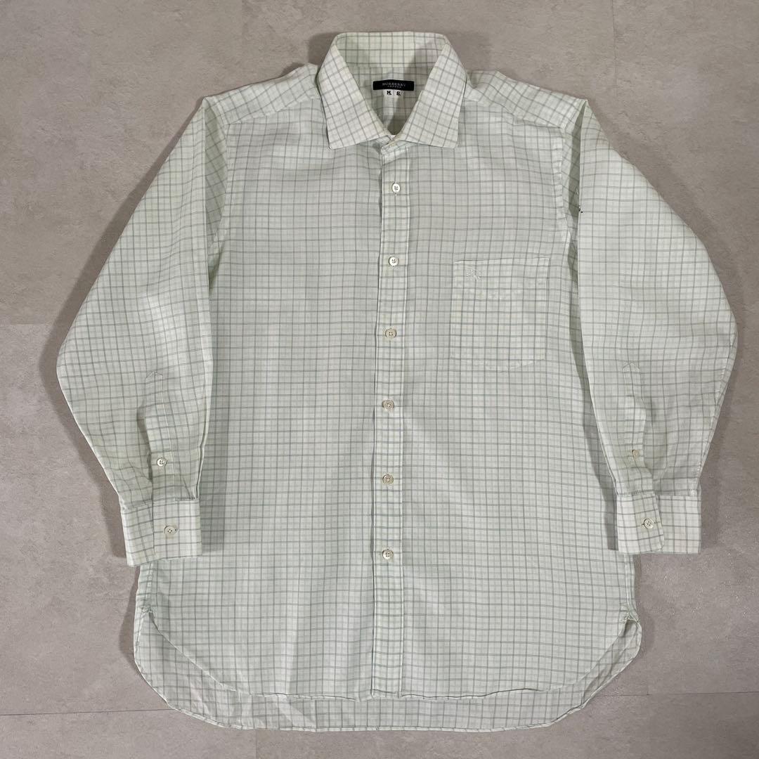 古着 BURBERRY LONDON 長袖シャツ 刺繍入り チェック柄