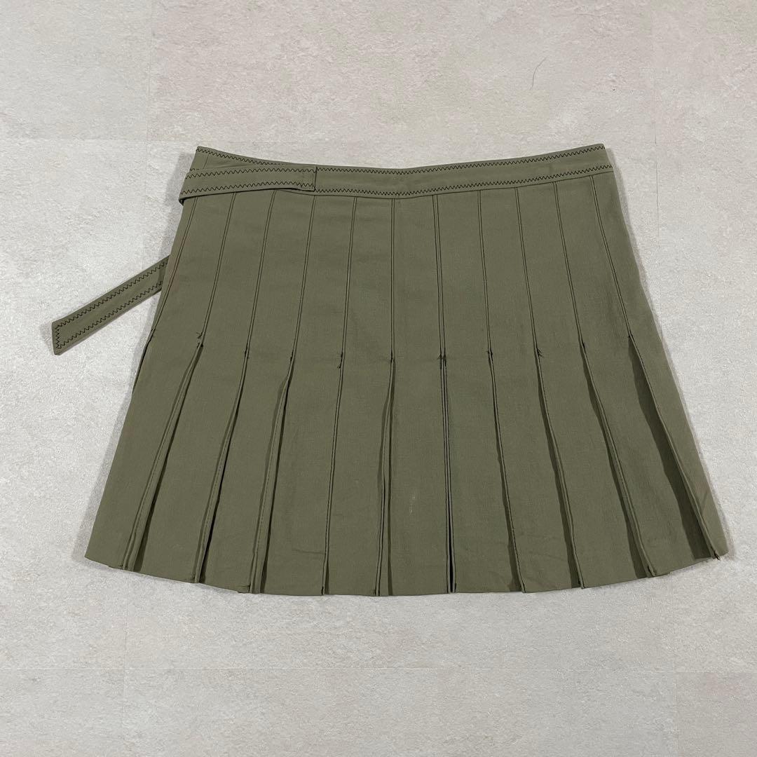 古着 BURBERRY LONDON ブルーレーベル プリーツスカート カーキ