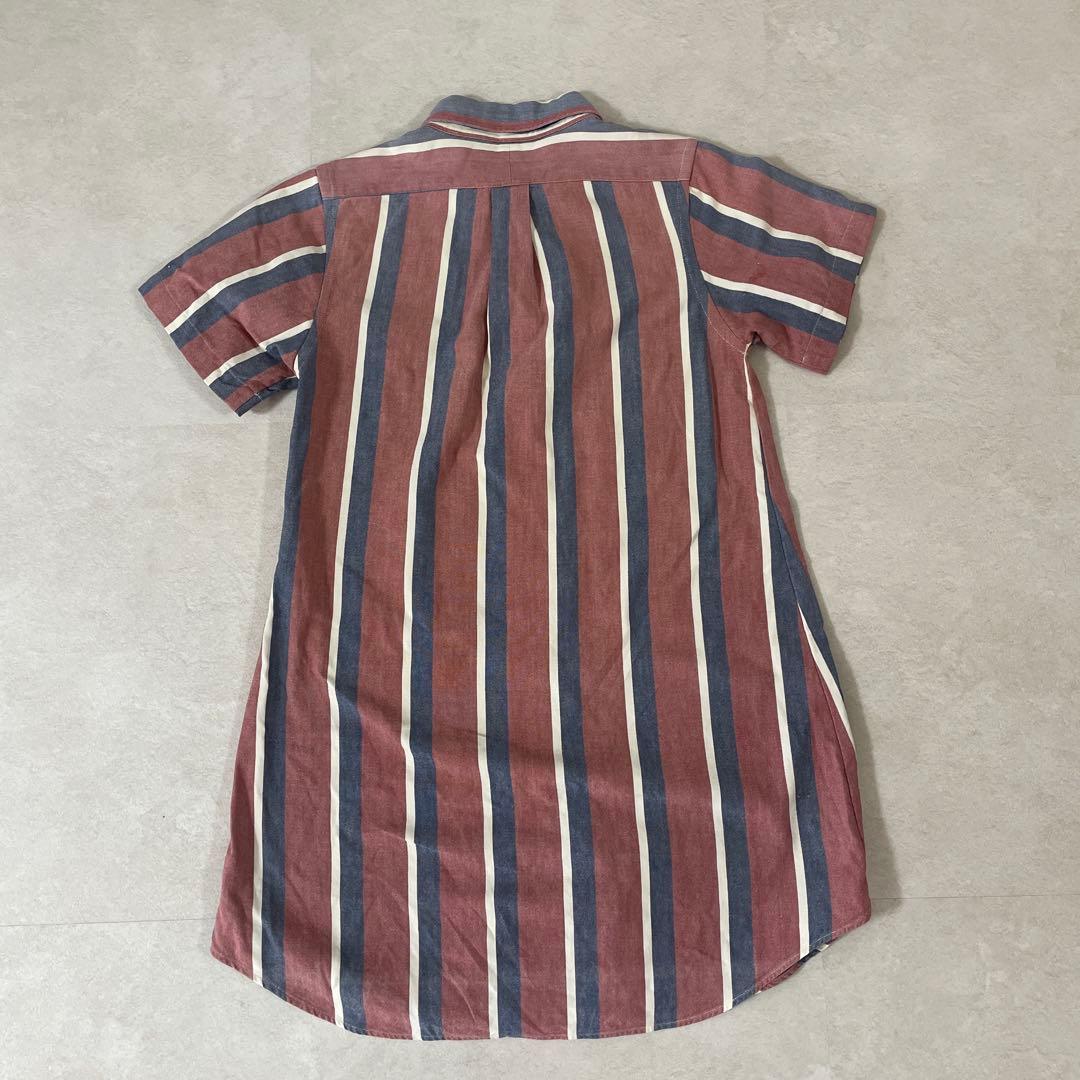 90s RALPH LAUREN 半袖シャツ サイズS相当 ストライプ柄
