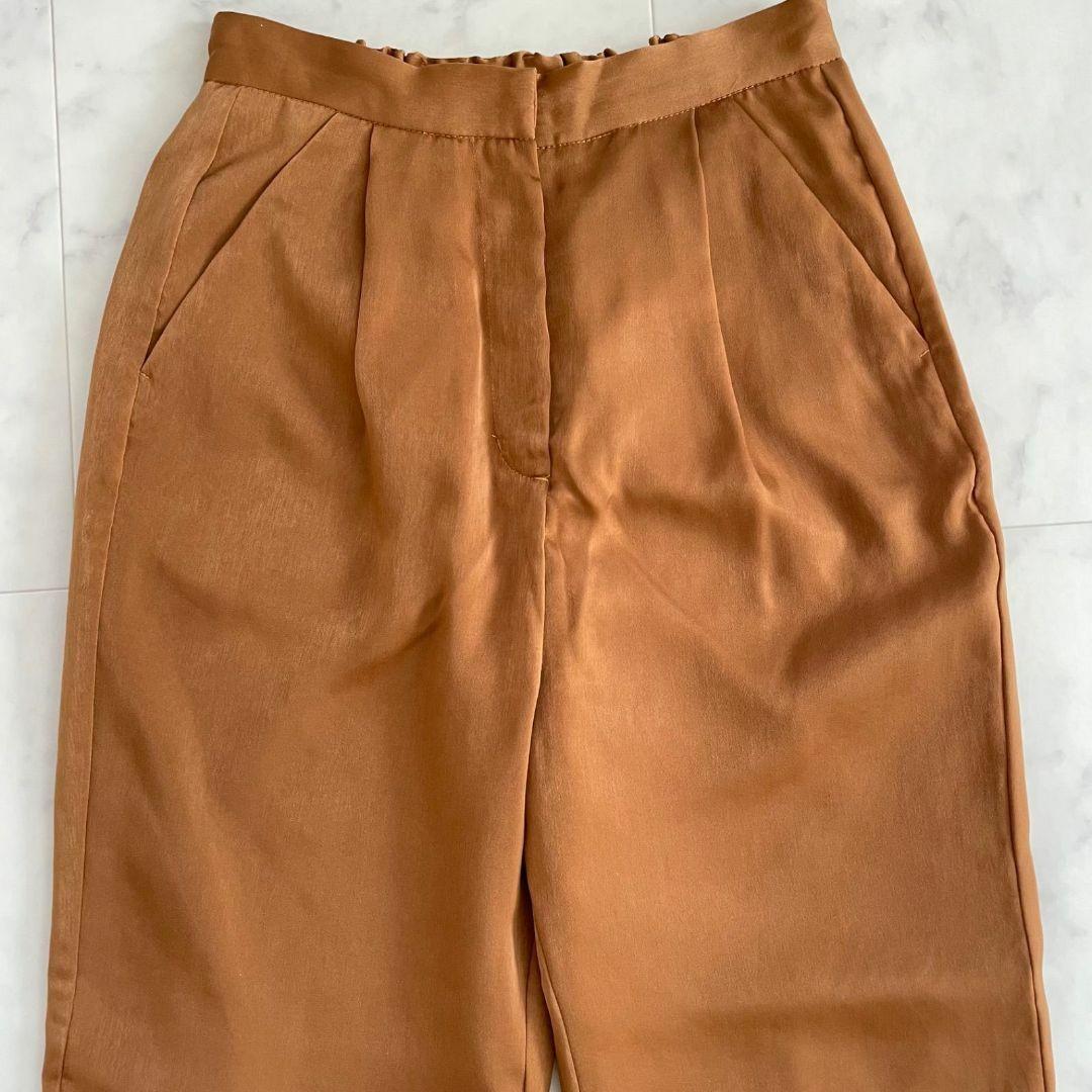 【新品未使用】ビームス レディース ロングパンツ Sサイズ ブラウン 無地