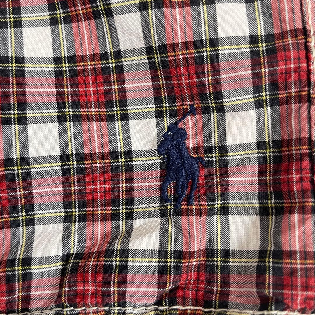 【美品】POLO RALPH LAUREN ハーフパンツ レッド系 チェック柄