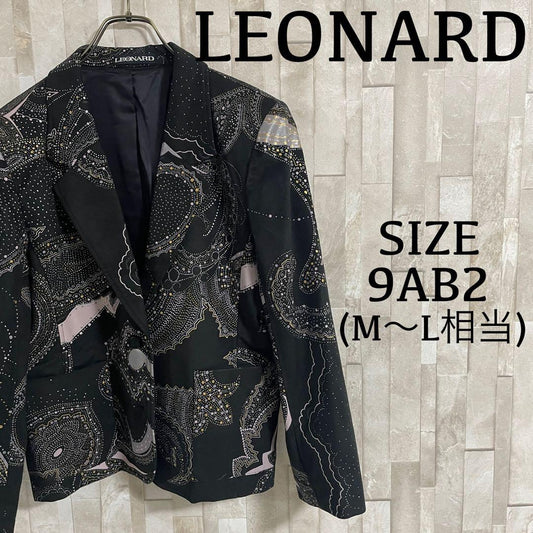 【美品】LEONARD テーラードジャケット サイズ9AB2 ブラック