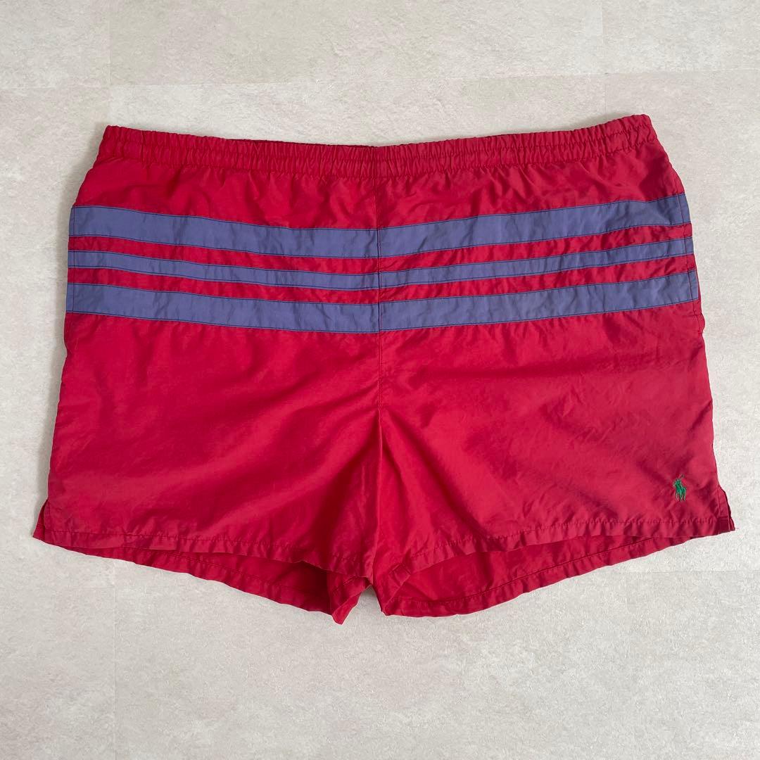 90s POLO RALPH LAUREN 赤 スイムショーツ Mサイズ