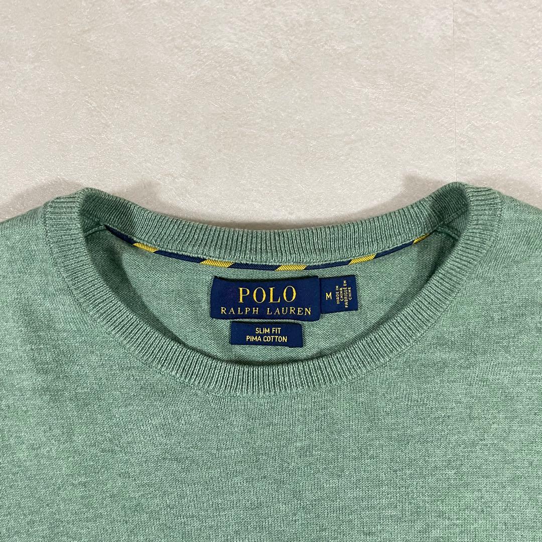 【美品】POLO RALPH LAUREN ニット セーター M 緑色
