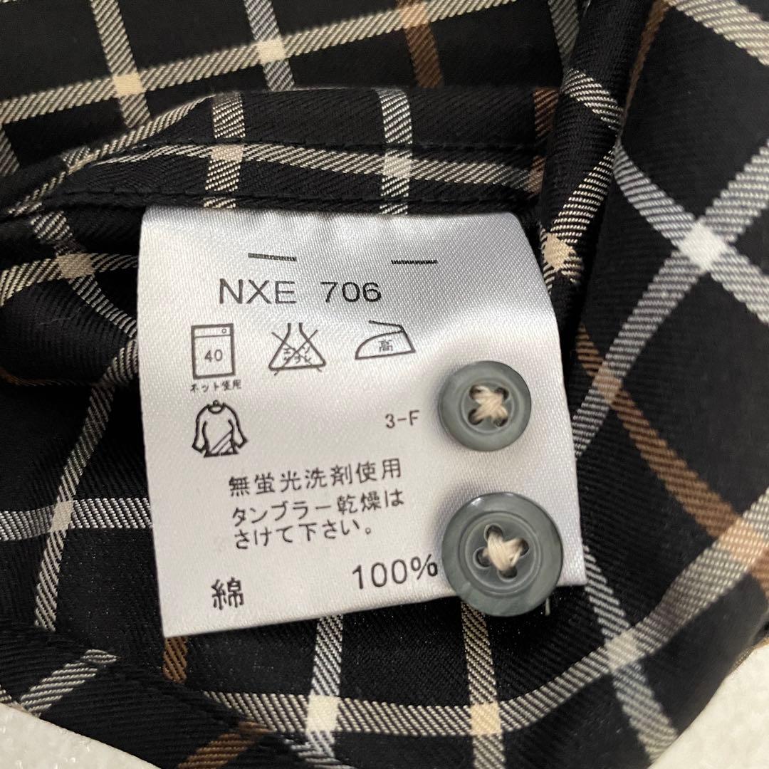 【美品】POLO BCS 長袖シャツ サイズM ブラック チェック柄