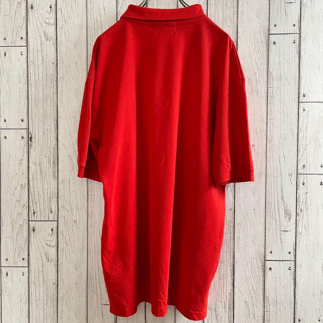 【美品】古着 90s ラルフローレン 半袖ポロシャツ 2XL レッド USA製