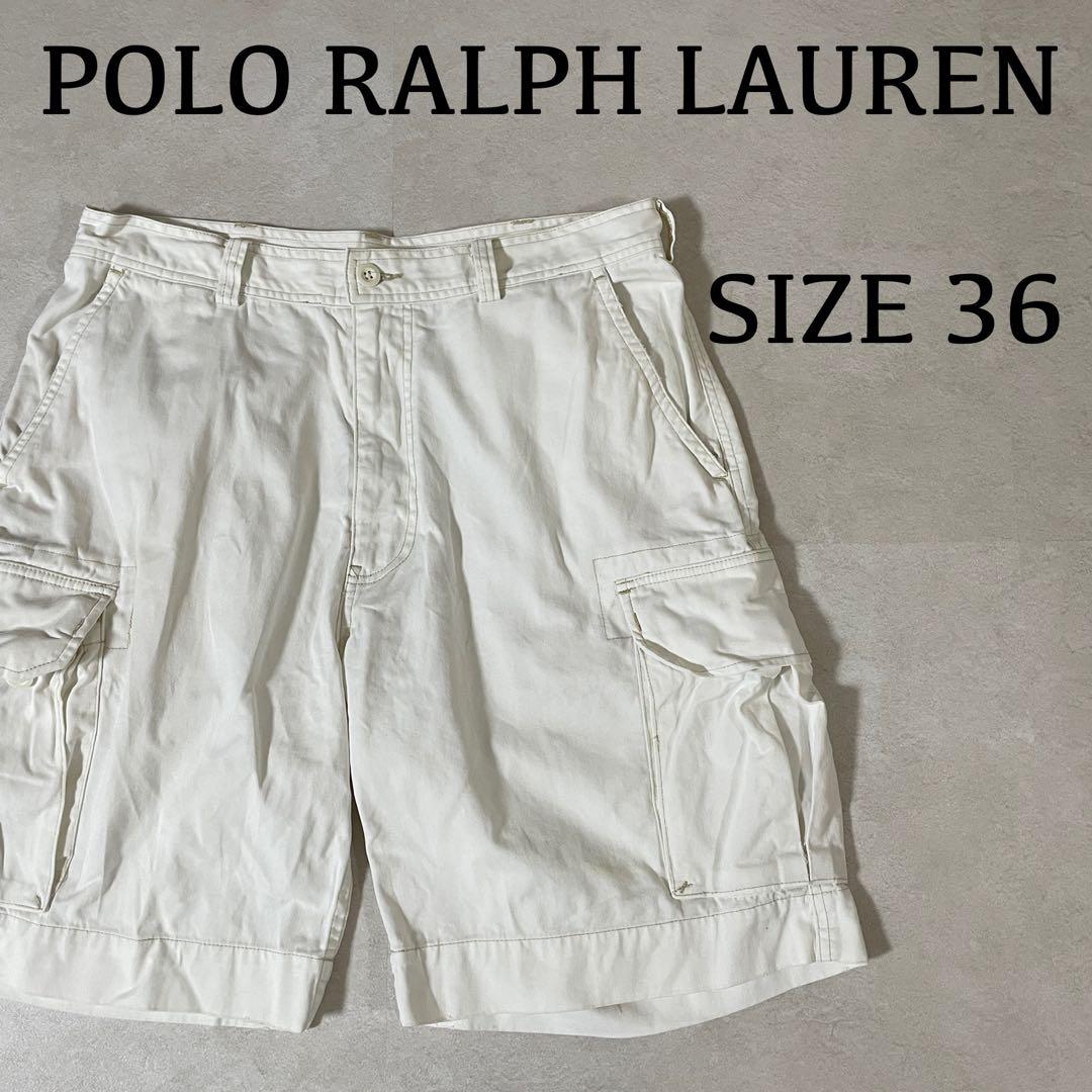 90s POLO RALPH LAUREN ハーフパンツ サイズ36 ホワイト