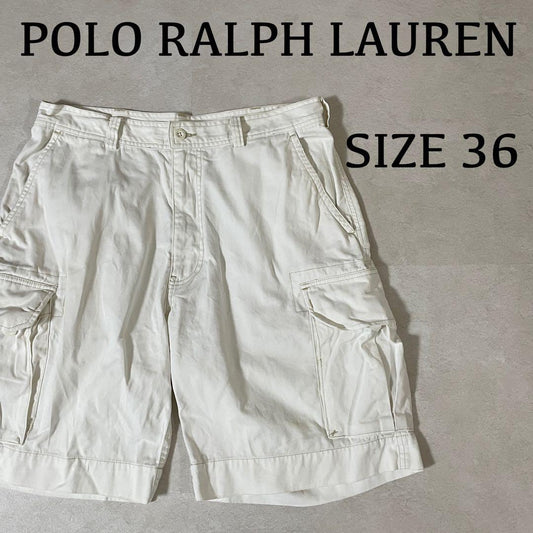 90s POLO RALPH LAUREN ハーフパンツ サイズ36 ホワイト