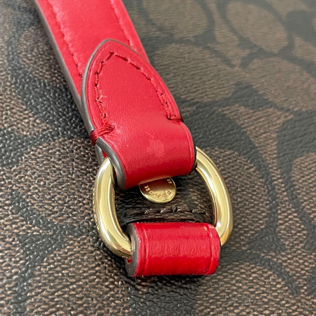 訳あり新品 COACH トートバッグ シグネチャー柄 ブラウン