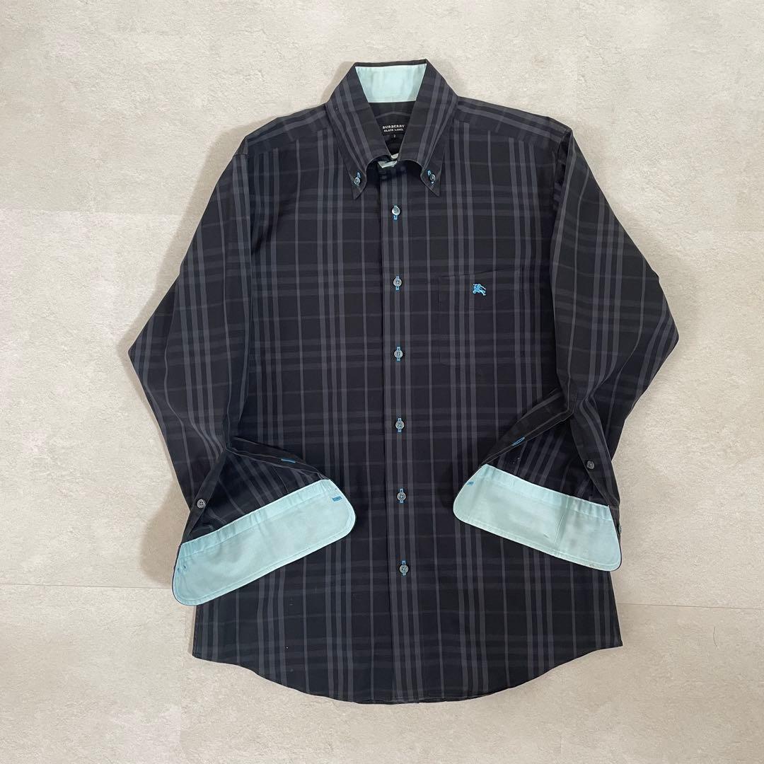 古着 BURBERRY BLACK LABEL長袖シャツ バーバリーチェック