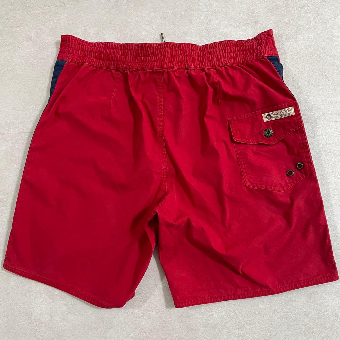 90s POLO RALPH LAUREN レッド ハーフパンツ Lサイズ