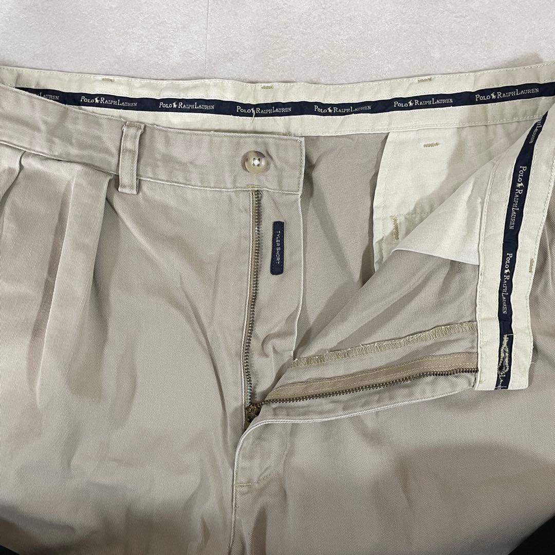 【美品】90s POLO RALPH LAUREN ハーフパンツ 36 ベージュ