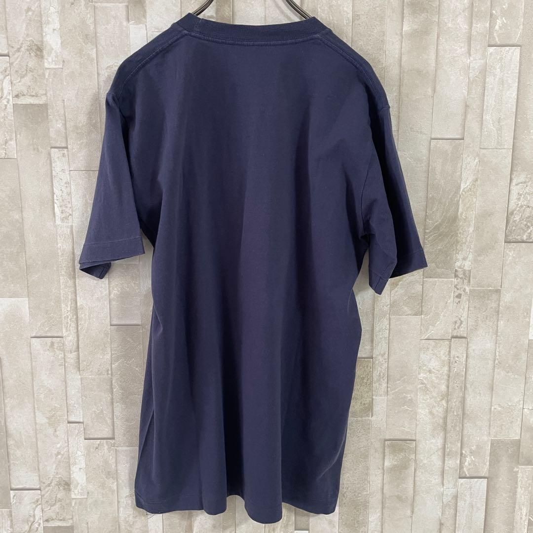 古着 EMPORIO ARMANI ロゴプリント ネイビー 半袖Tシャツ