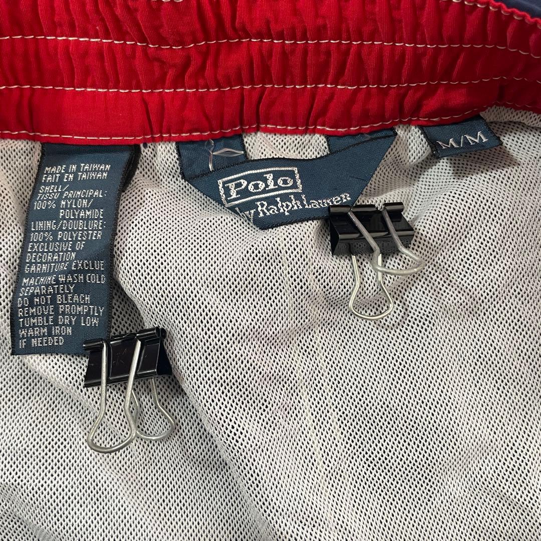 【美品】90s POLO RALPH LAUREN ネイビー スイムショーツ M