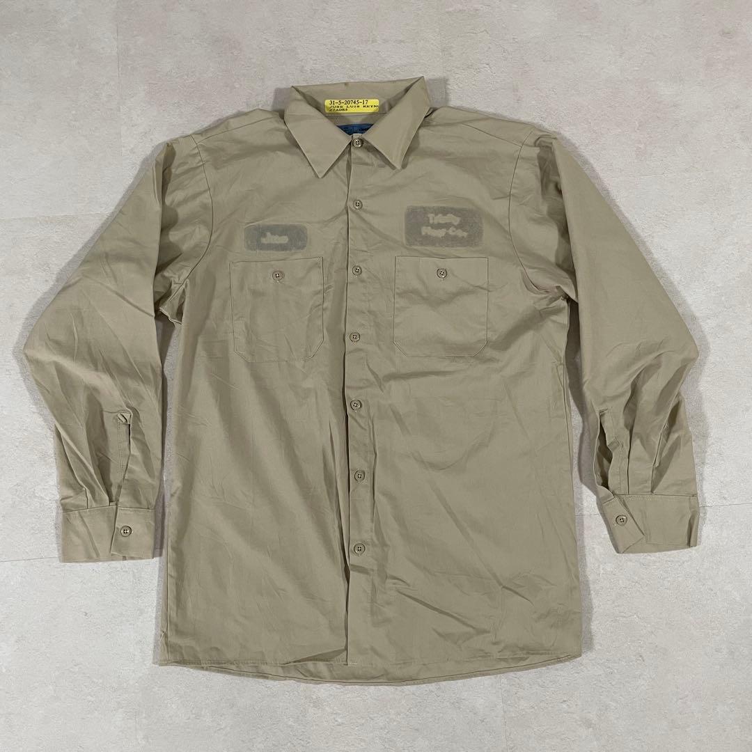 古着 CiNTAS シンタス 長袖 ワークシャツ サイズL ベージュ