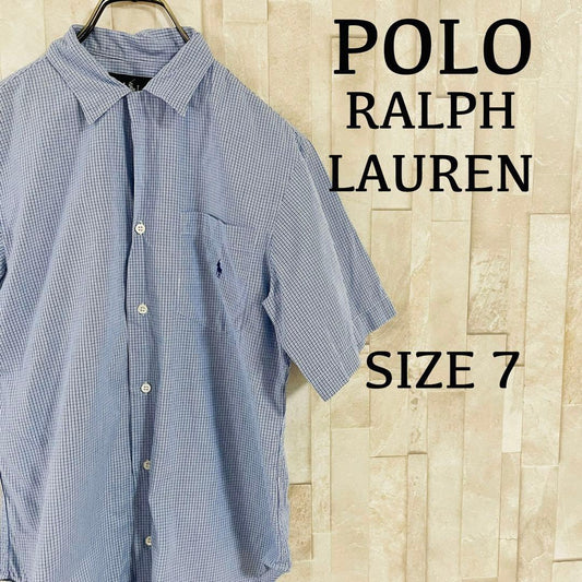 【美品】80s POLO RALPH LAUREN 半袖シャツ 7 チェック柄