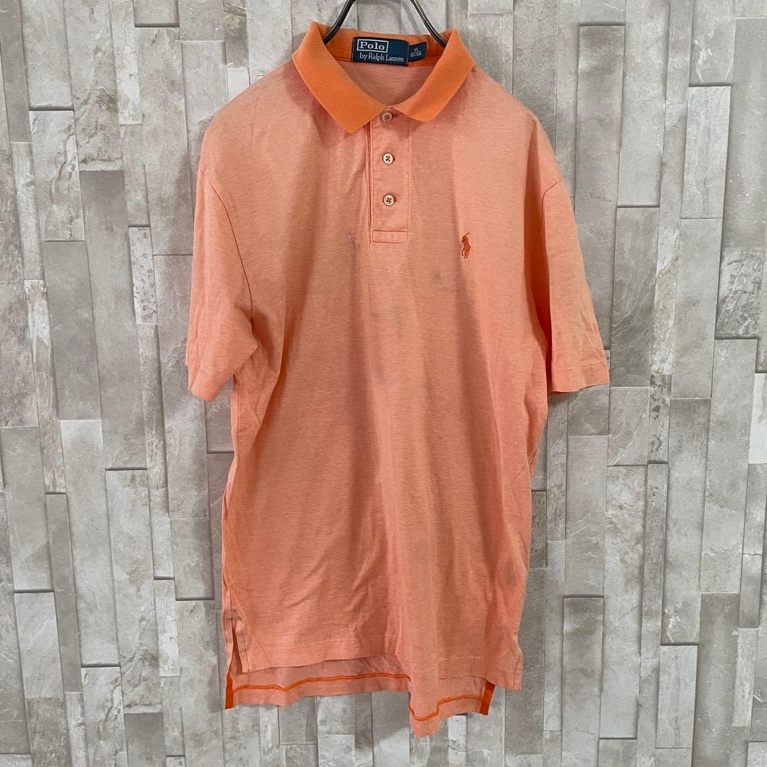 90s POLO RALPH LAUREN 半袖ポロシャツ XS オレンジ