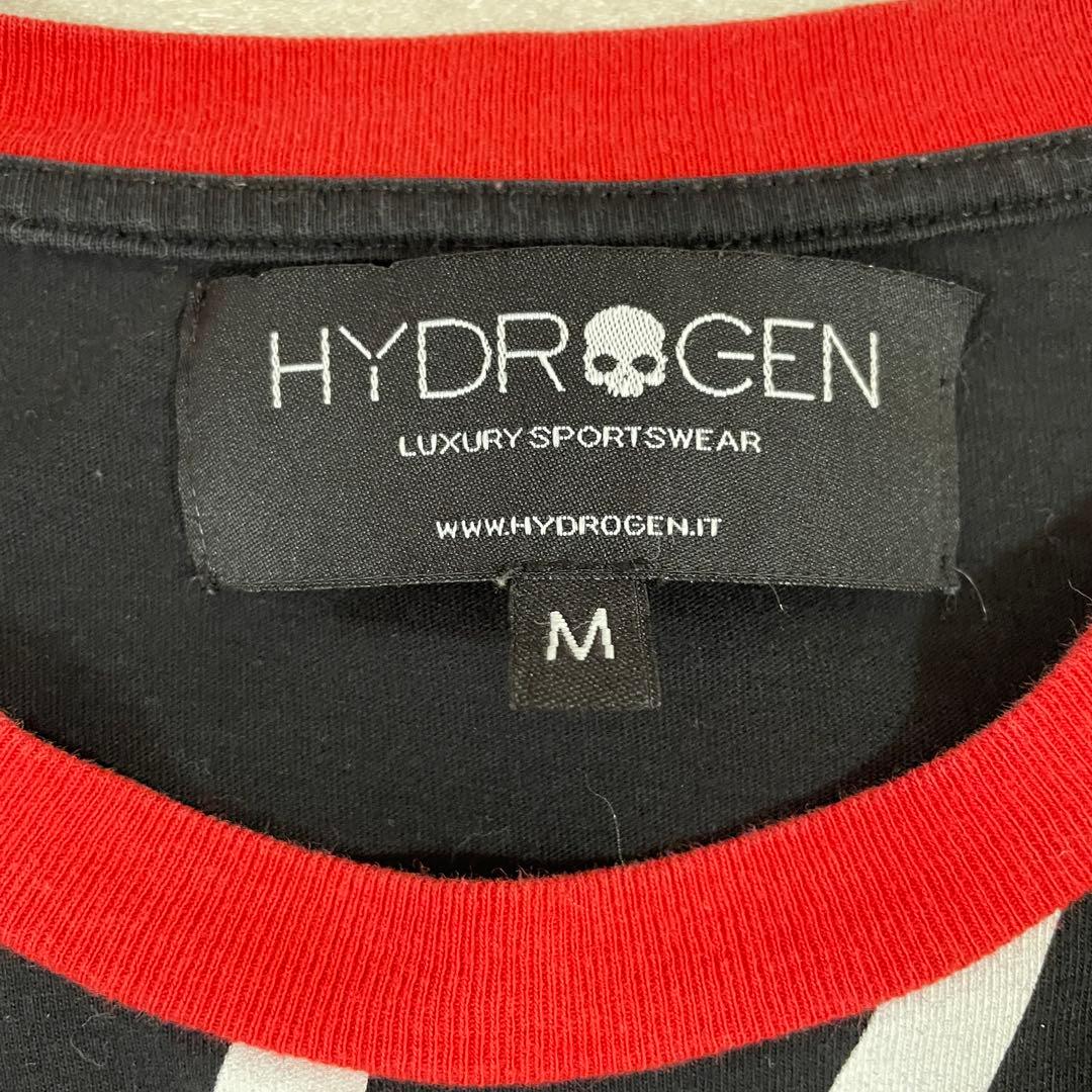 【美品】HYDROGEN スカル ビックプリント Tシャツ サイズM ブラック