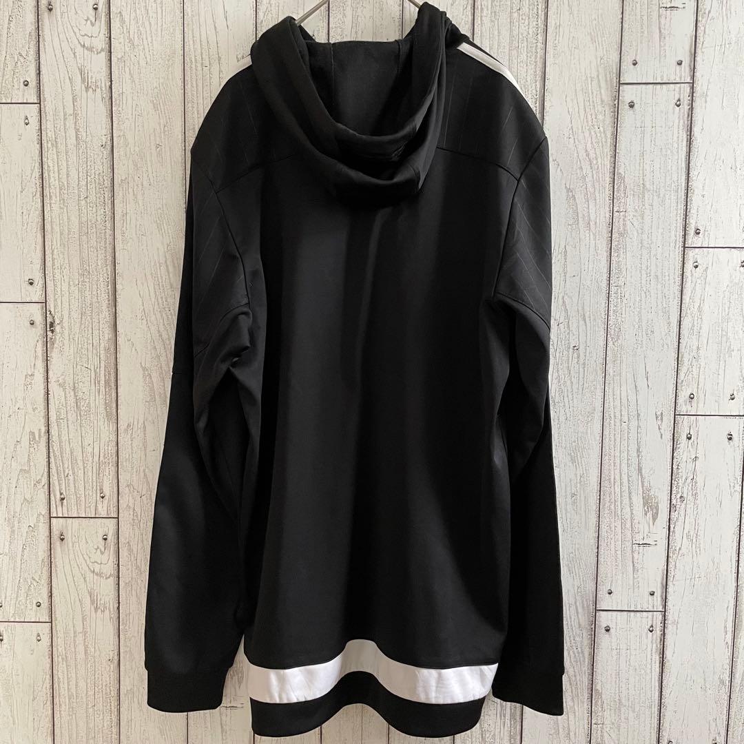 【美品】adidas サッカークラブロゴ入り 長袖パーカー Lサイズ ブラック