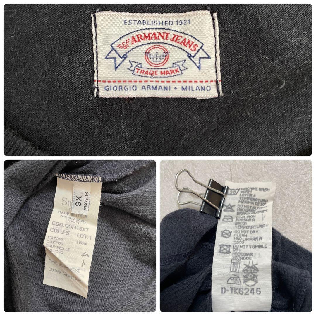 古着 ARMANI JEANS Tシャツ サイズXS ブラック