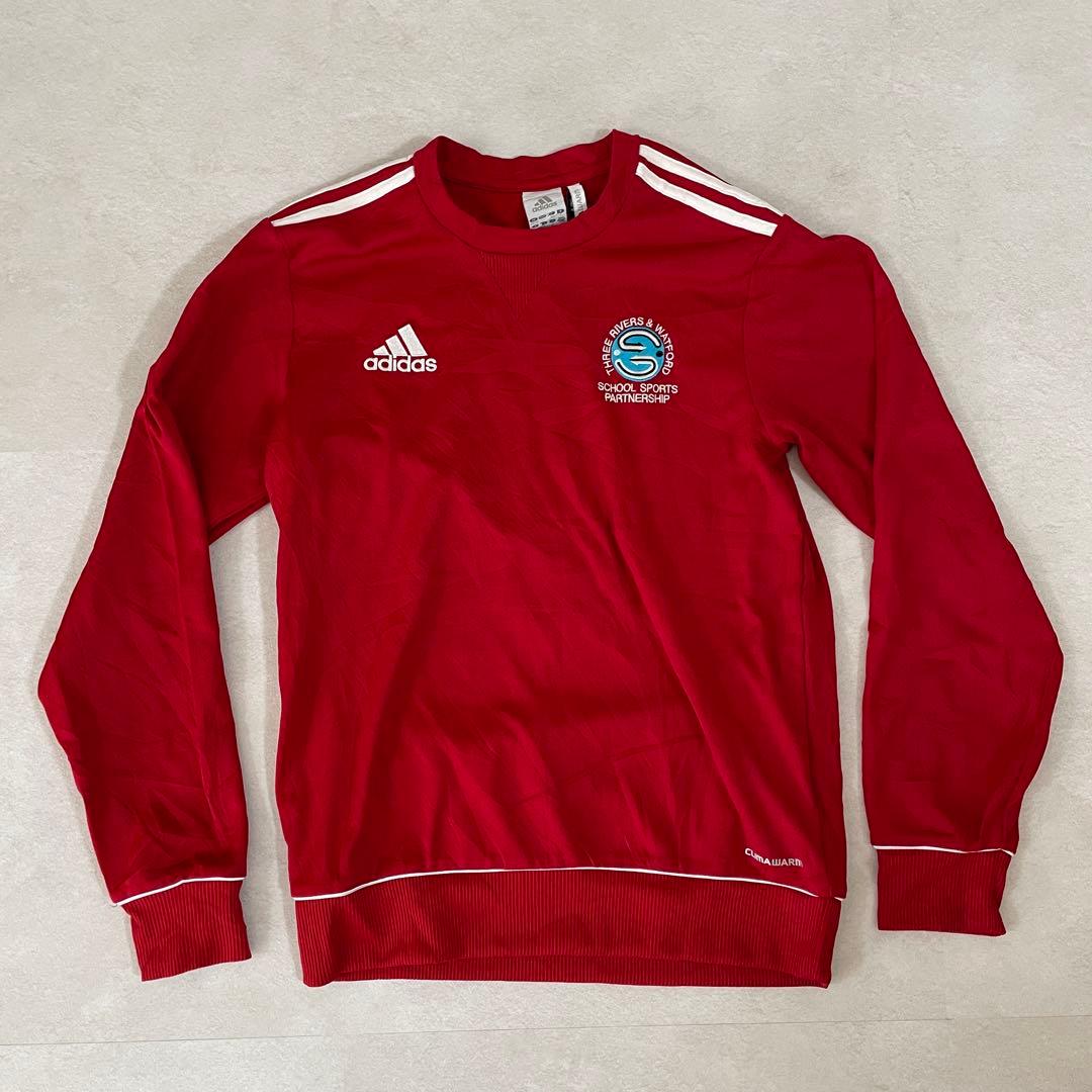 【美品】adidas カレッジ ウォームアップウェア S レッド