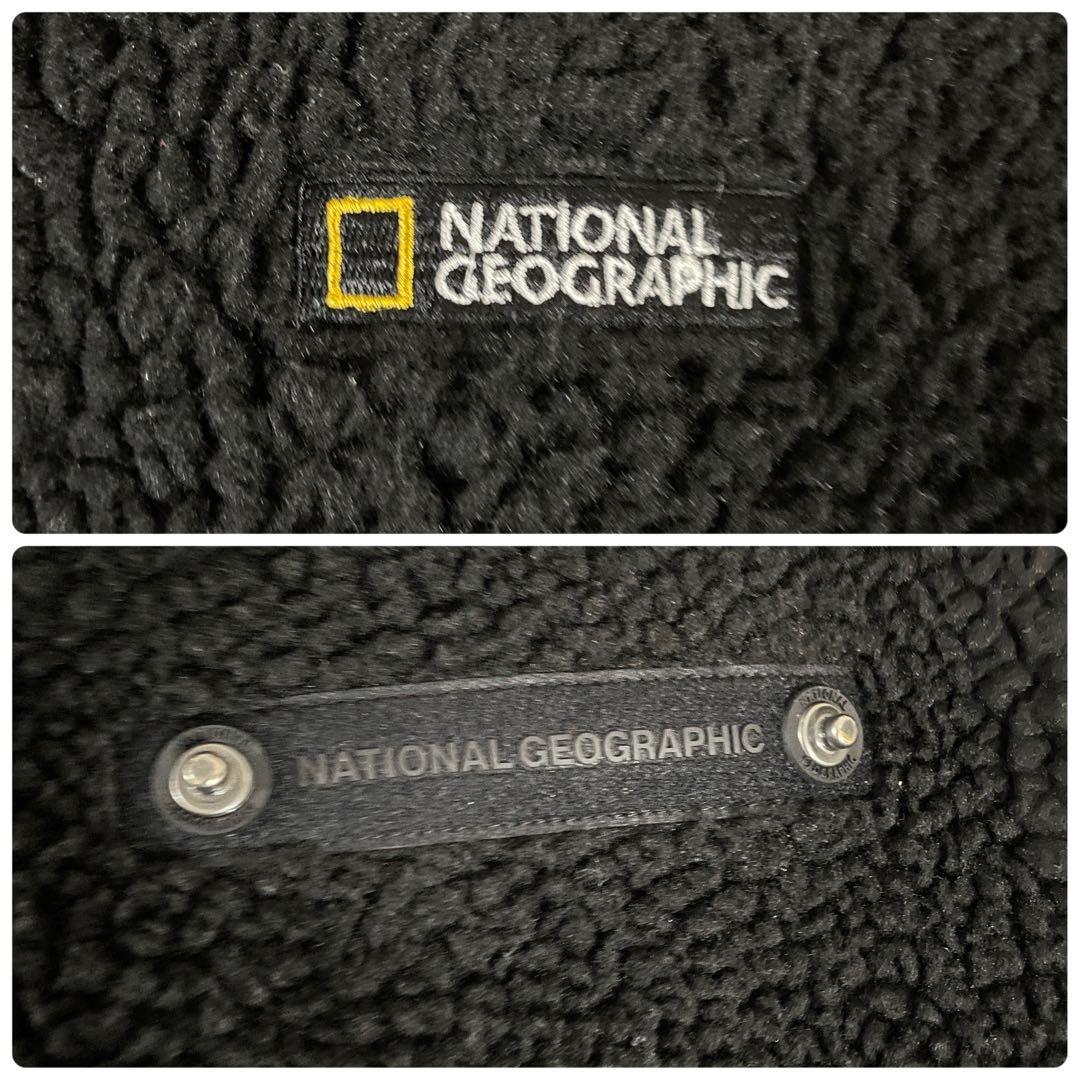 【美品】NATIONAL GEOGRAPHIC ボアジャケット 2XL 黒色