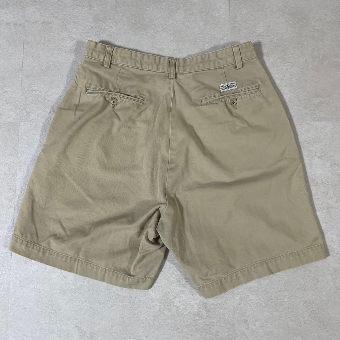 90s POLO RALPH LAUREN ハーフパンツ M相当 ベージュ