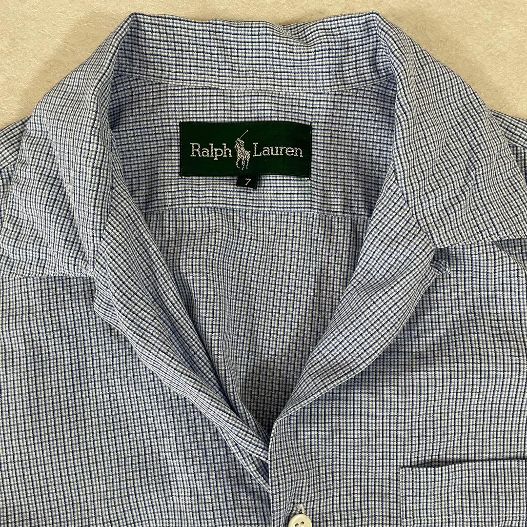 【美品】80s POLO RALPH LAUREN 半袖シャツ 7 チェック柄