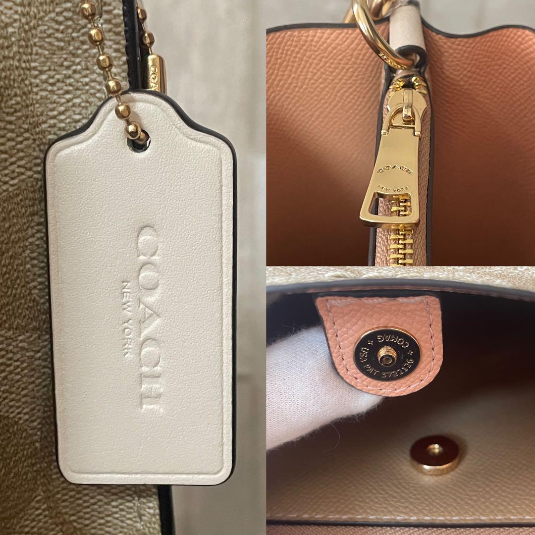 訳あり新品タグ付 COACH モリー バケットバッグ シグネチャー柄